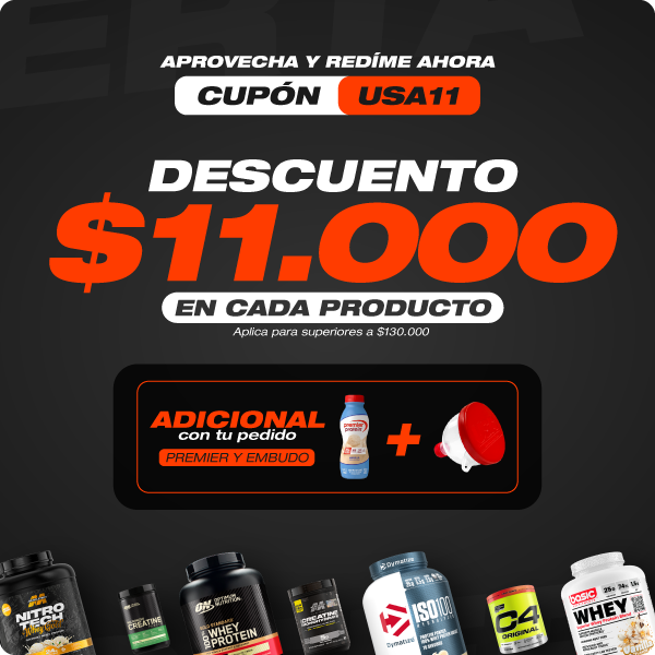 usa suplementos cupón $11.000 de descuento con código USA11 en suplementos deportivos